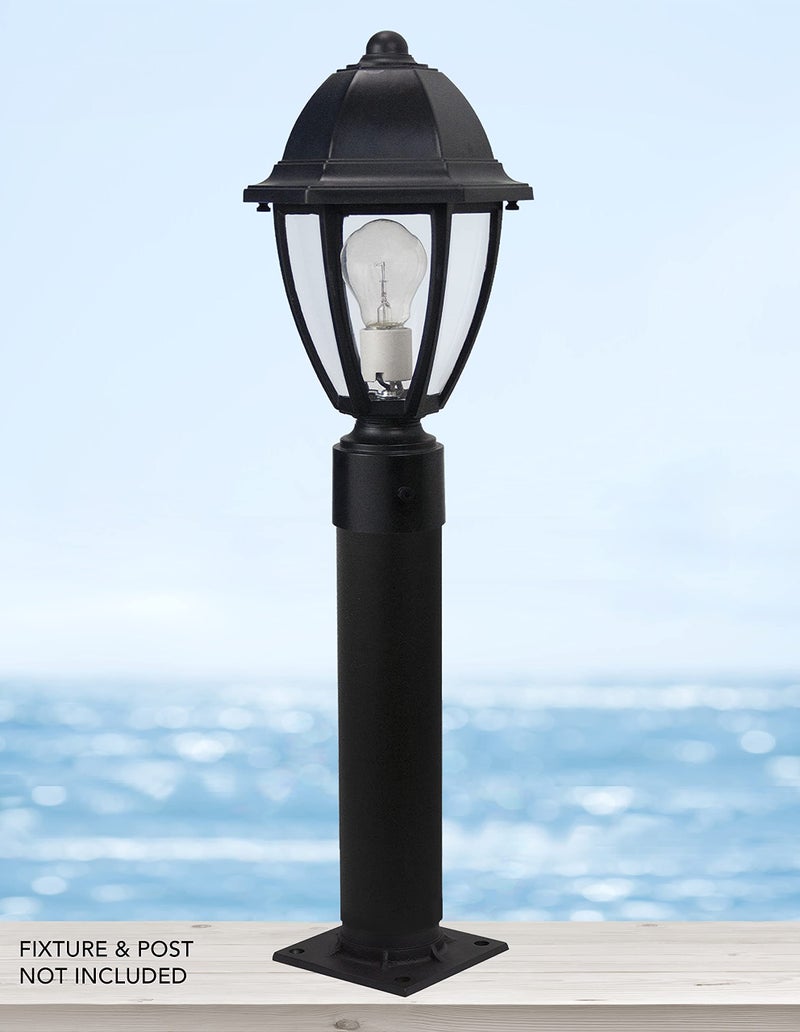 Solus S347-BK Pier Mount Adapter for 3'' Diameter Stub Post, Powder Coated & Non-Corrosive Aluminum, Easy Installation, Mounting Hardware Included, Black - Image 2